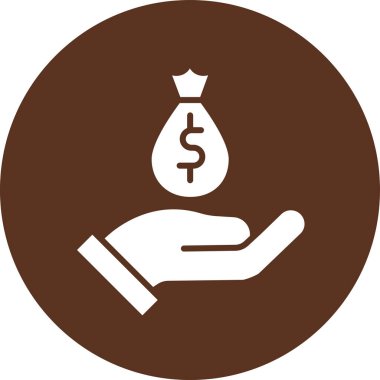 Çember şeklinde dolar işareti. vektör illüstrasyonu