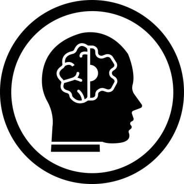 Beyin. Web simgesi basit illüstrasyon