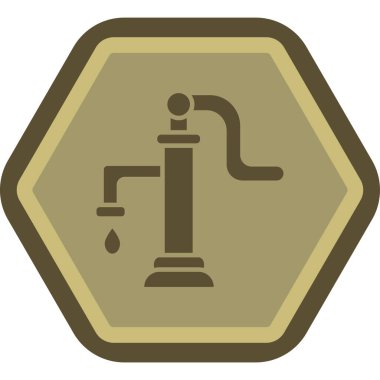 Moda tarzında izole edilmiş su musluğu simgesi