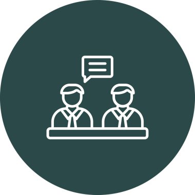 Ofis ve ofis sandalyeleri olan insanların vektör simgesi