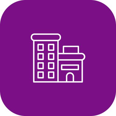 Ev ikonlu bina. vektör illüstrasyonu