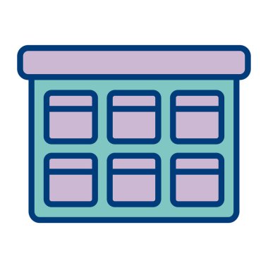 depolama deposu vektör illüstrasyonunu dolu satır tasarımında sakla