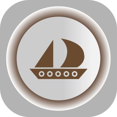 Gemi vektör simgesi. Kullanım, ağ ve mobil için basit vektör illüstrasyonu