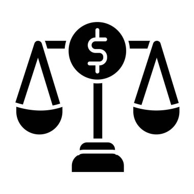 Dolar işareti simgesi olan teraziler. vektör illüstrasyonu