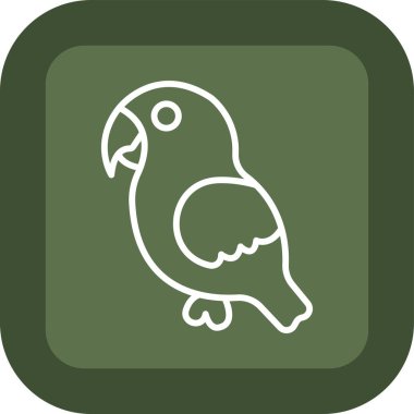 Papağan. Web simgesi vektör illüstrasyonu