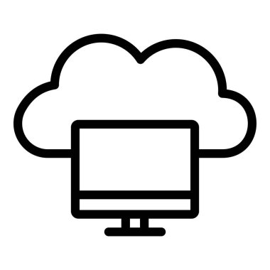 Bulut hesaplama simgesi vektör illüstrasyonu