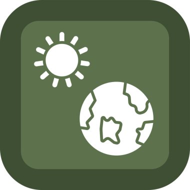 Küresel ısınma simgesi, vektör illüstrasyonu