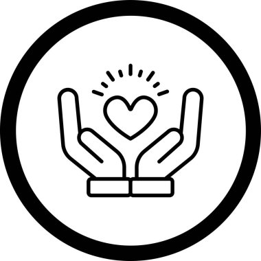 Aşk kalp ikonunun vektör illüstrasyonu