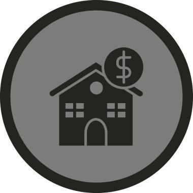 Ev parası. Web simgesi vektör illüstrasyonu