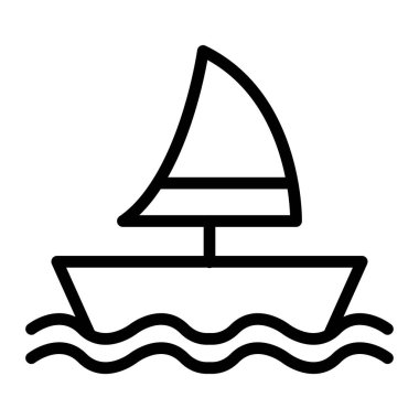 Tekne ikonu. Web tasarımı için tekne vektör sembolünün özet çizimi