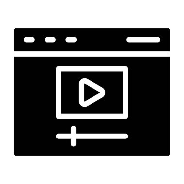 tarayıcı vektörü glyph düz simgesi