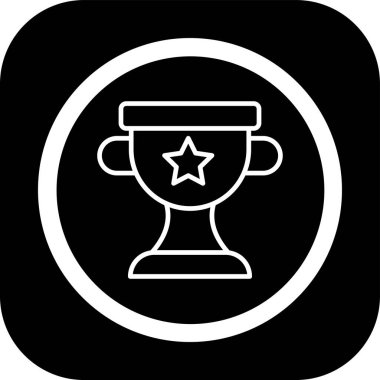 Beyaz arkaplanda ödül kupa simgesi