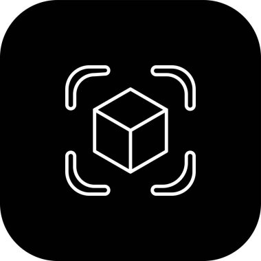 3 boyutlu küp simgesi, vektör illüstrasyonu