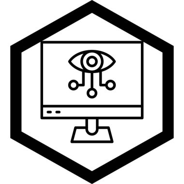 Bilgisayar izleyici simgesi ana hat biçiminde