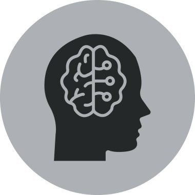 Beyin simgesi, vektör illüstrasyonu