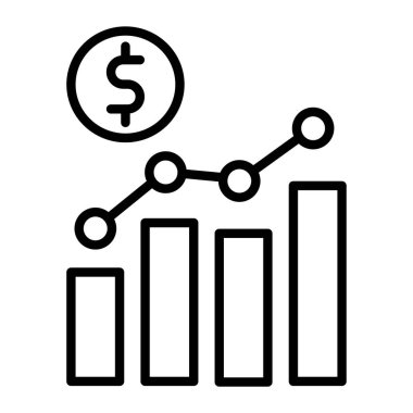 büyüme grafiği ince çizgi simgesi