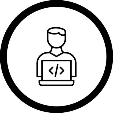 Simge vektör illüstrasyonu kodlanıyor