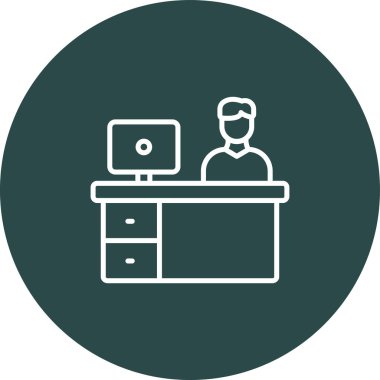 Modern ofis simgesinin vektör illüstrasyonu