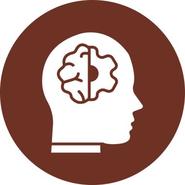 Beyin simgesi, basit vektör çizimi