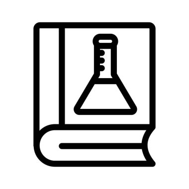 Laboratuvar matarası ikon vektörü. Kimyasal şişenin taslağı. izole edilmiş sınır sembolü çizimi