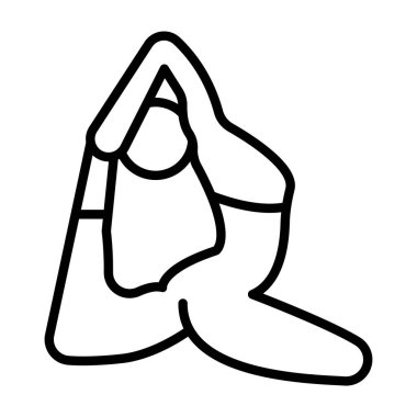 yoga kadını tarzı ikon tasarımı, yoga sağlıklı sağlık ve egzersiz temalı vektör illüstrasyonu