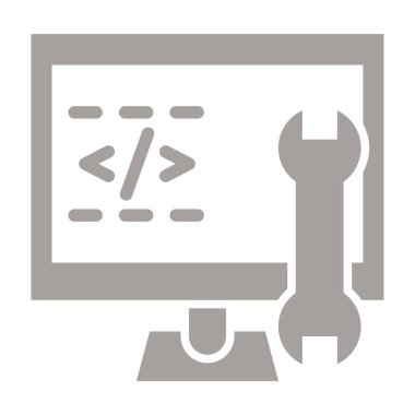 Bilgisayar onarımı ve araç ikonu. vektör illüstrasyonu