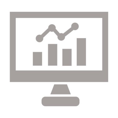 Monitör vektör glif simgesini