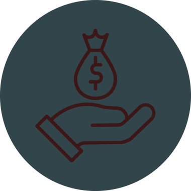 Para çantası. Web simgesi basit illüstrasyon