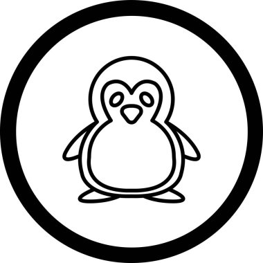 Penguen. Web simgesi basit illüstrasyon.