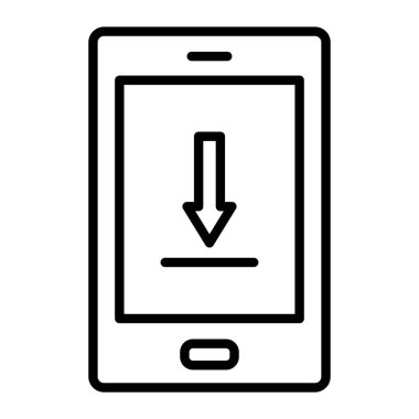 akıllı telefon vektörü ince çizgi simgesi