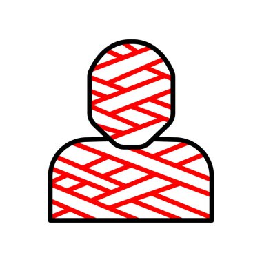 Beyaz arkaplanda kırmızı çizgi simgesi izole edildi. vektör illüstrasyonu