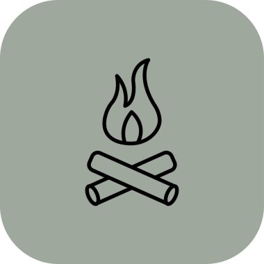 kamp ateşi ikonu vektör illüstrasyonu