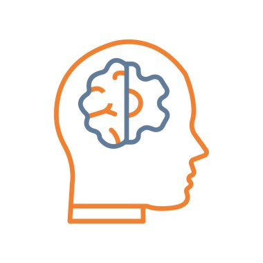 İnsan kafası çizgisi biçiminde beyin