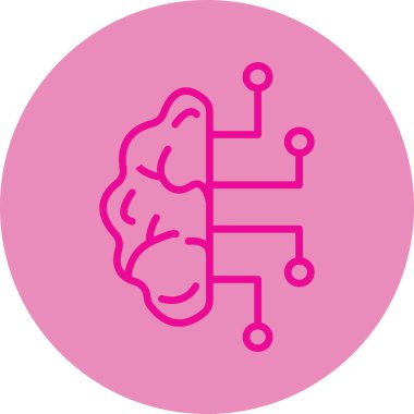 Beyin. Web simgesi vektör illüstrasyonu