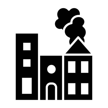 Bina simgesi. Web için fabrika vektör simgelerinin basit illüstrasyonu