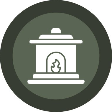 Şömine. Web simgesi basit illüstrasyon