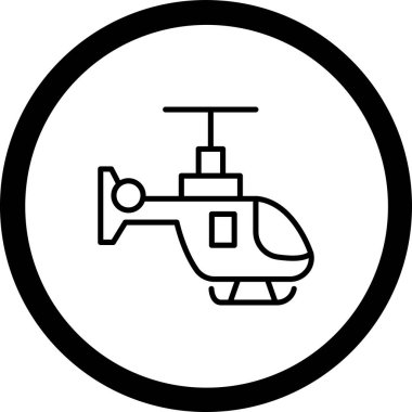 Modern helikopter simgesinin vektör çizimi