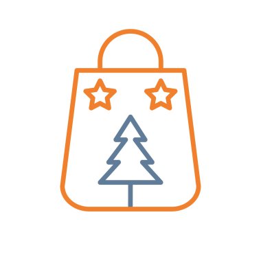 Alışveriş poşeti vektör çizgisi simgesi, imza simgesi