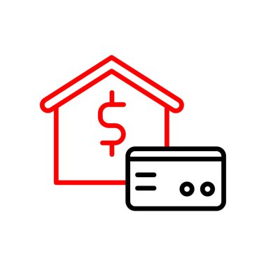 banka vektör çizgisi renk simgesi