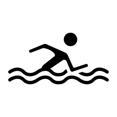 yüzme ikonu vektör illüstrasyonu