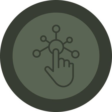 işaret parmağı simgesi ile doldurulmuş ana hat biçimi