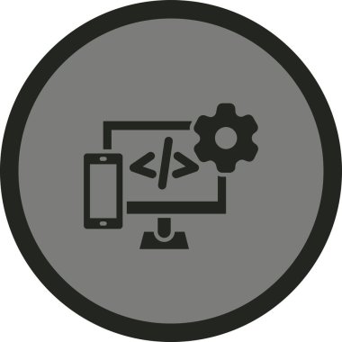 Kodlama. Web simgesi basit illüstrasyon