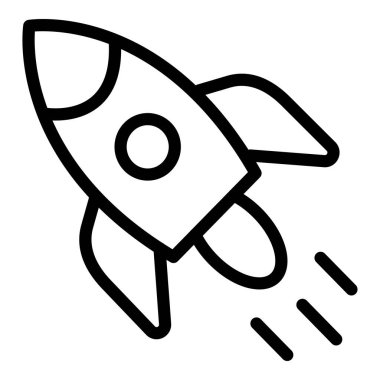 Roket simgesi ana hat vektörünü başlat. İş açılışı. roket fırlatma