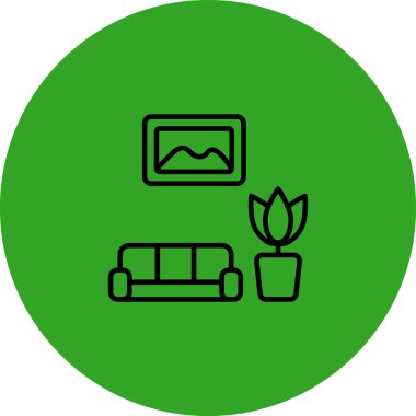 Koltuk simgesi, vektör illüstrasyonu