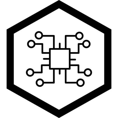 Bir çip simgesinin vektör çizimi