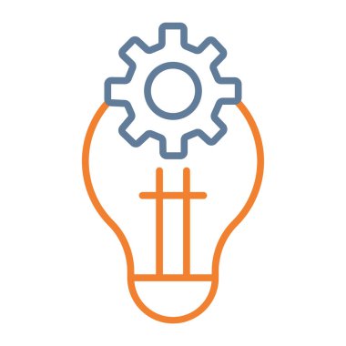 Dişli ikon vektör illüstrasyon tasarımlı ampul