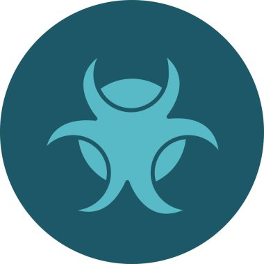 Virüs vektör simgesi. biçim iki renkli düz sembol, yumuşak mavi renkler, beyaz arkaplan, beyaz arkaplan.