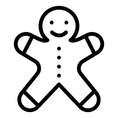 Noellerde zencefilli çörek adam ikonu, taslak tarzı