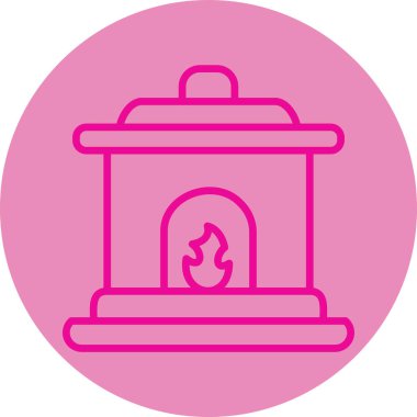 Şömine simgesinin vektör illüstrasyonu