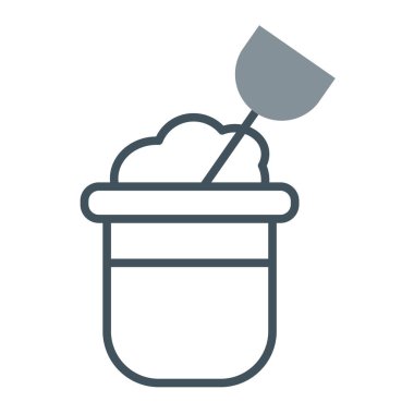 Beyaz arka planda izole edilmiş modaya uygun dizayn edilmiş kova simgesi. Vektör beyaz arka plan. Kova vektör simgesi web, mobil için basit ve modern düz sembol,